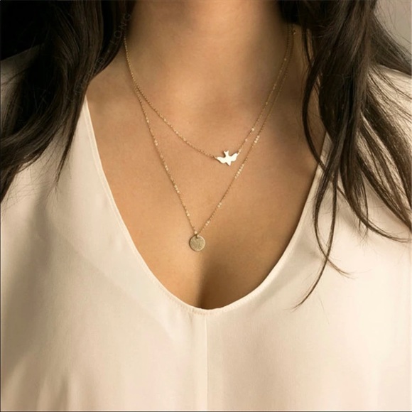 Double Layer Bird Necklace - Picture 2 of 4